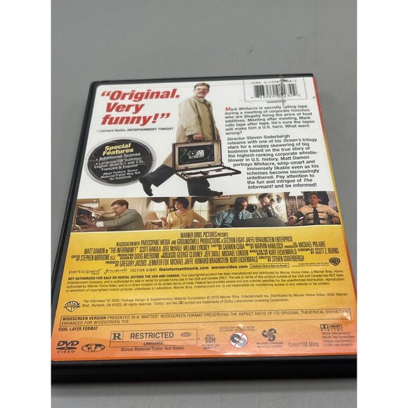 The Informant! DVD 2009 Warner Brothers 108 minutes rated R English Matt READ - Picture 3 of 3